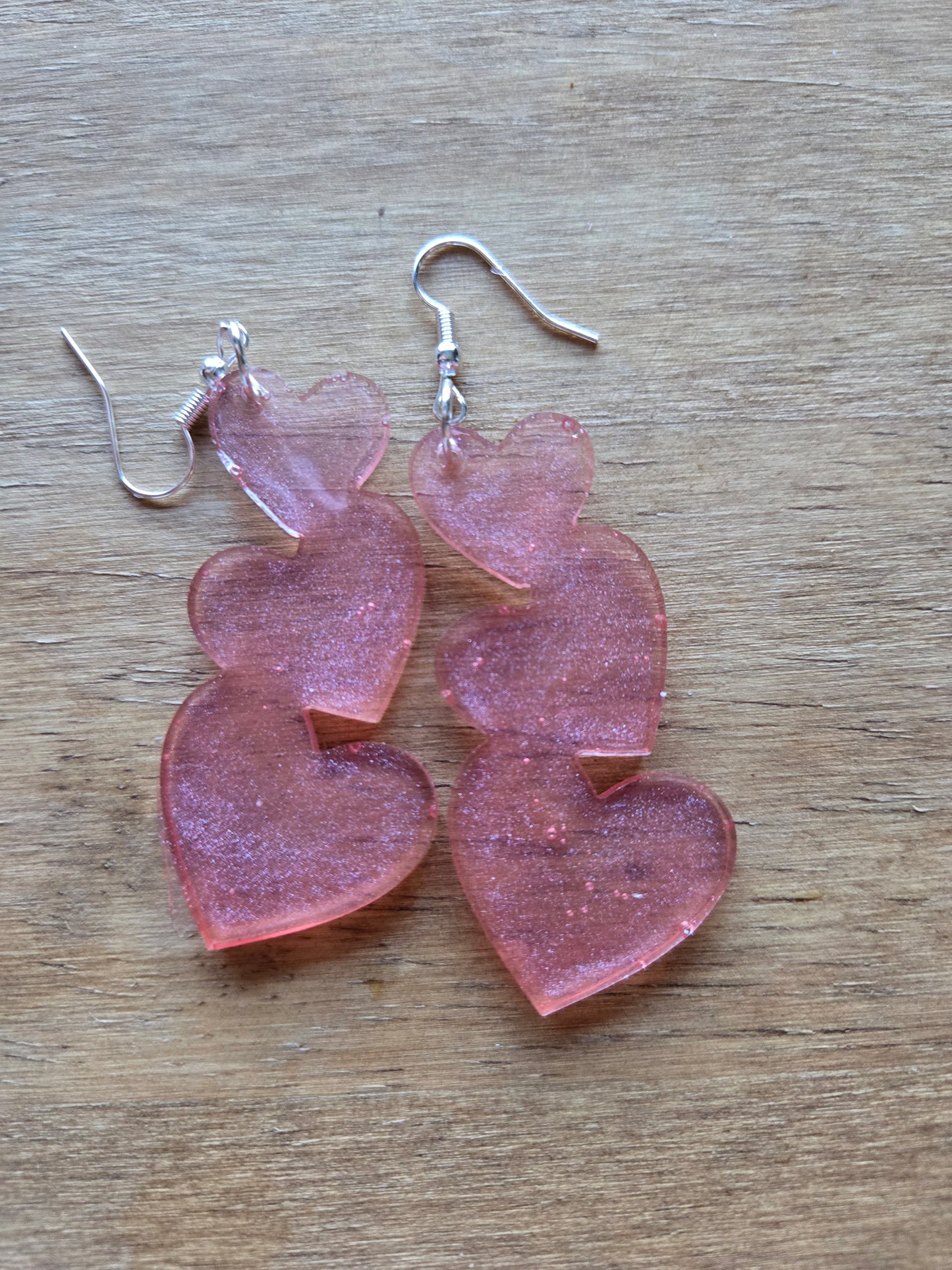 Triple heart earrings