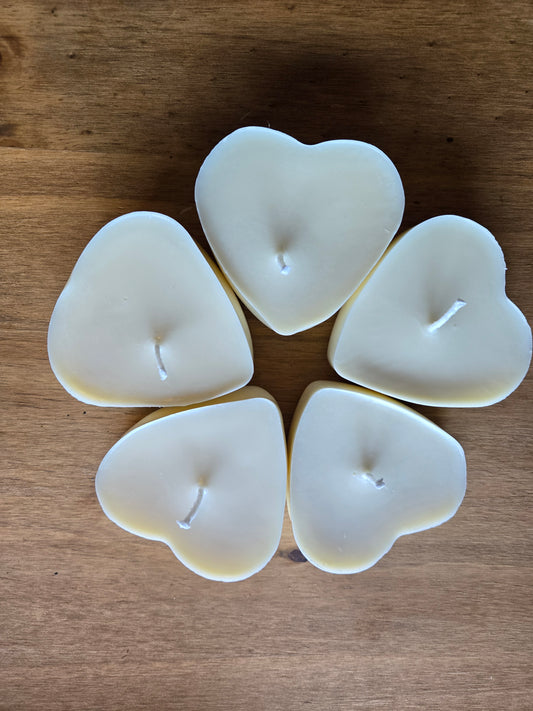 Coffee scented heart candles